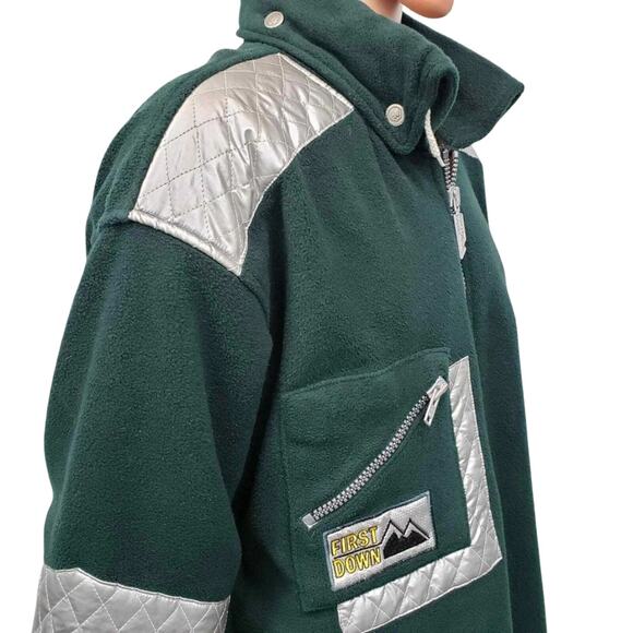 First Down Half Zip Packable Hood Pullover Fleece Hoodie Jacket Sweatshirt XXL - Picture 12 of 15